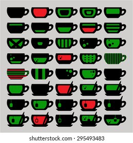 Illustration of some cups, vector.