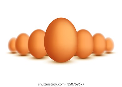 illustration of some group of brown eggs with blur