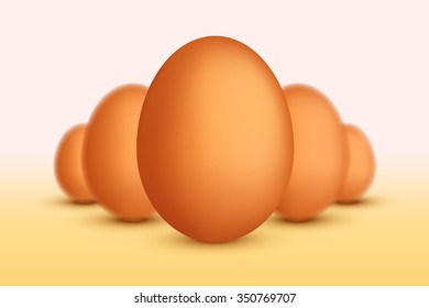 illustration of some group of brown eggs with blur