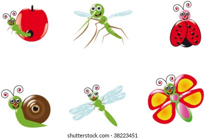 an illustration with some insect