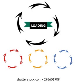 Illustration of some loading arrow icons, vector.