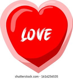 illustration of some red love vector and in the middle the words "love"