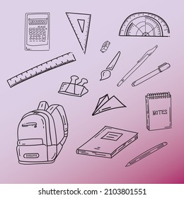 illustration of some school supplies