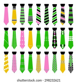 Illustration of some ties, vector.