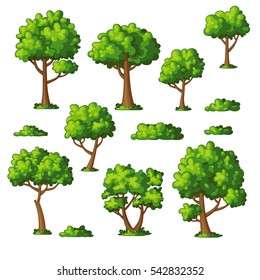 Illustration of some trees and bushes