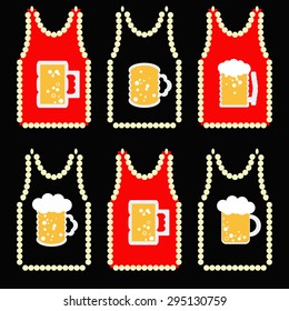 Illustration of some t-shirts with beer, vector.