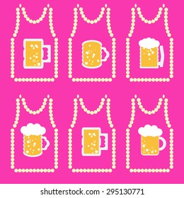 Illustration of some t-shirts with beer, vector.