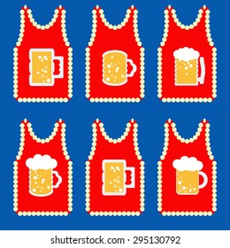 Illustration of some t-shirts with beer, vector.
