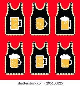 Illustration of some t-shirts with beer, vector.