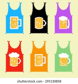 Illustration of some t-shirts with beer, vector.