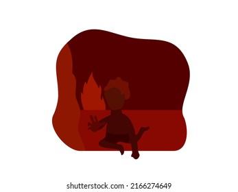 illustration of someone being tortured in hell
