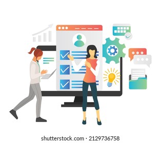 Illustration of someone checking SEO data