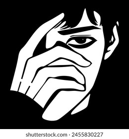 illustration of someone covering their face