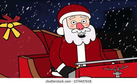 illustration of someone dressed in santa on Christmas
