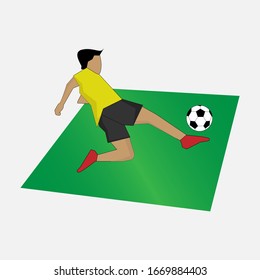 illustration of someone kicking a ball