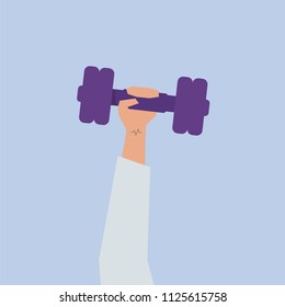 Illustration of someone lifting a dumbbell