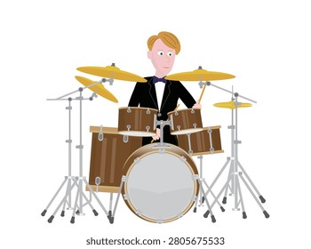 Illustration of someone playing the drums.