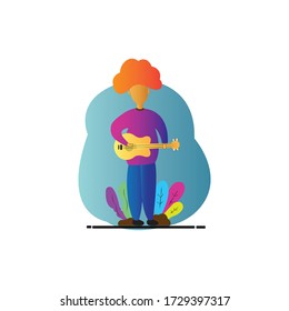 illustration of someone playing the guitar