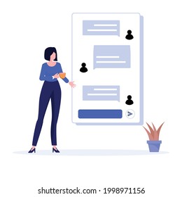 illustration someone was replying to a message to the customer