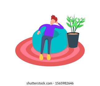 illustration of someone sitting in a beanbag