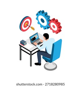 Illustration of someone thinking about ideas for their business.