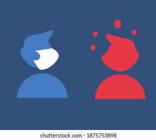  illustration for someone wearing a mask and not