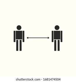 Illustration of someone who is doing social distance