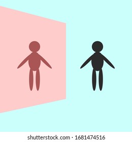 Illustration of someone who is doing social distance
