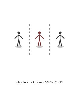 Illustration of someone who is doing social distance