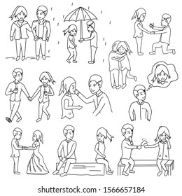 illustration of someone who falls in love perfectly.