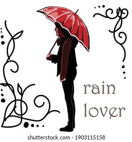 illustration of someone who likes rain is very good for t-shirt design