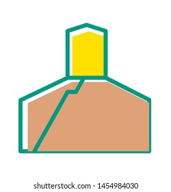 an illustration of someone's icon on the arafat mountain with a thin line style used for Islam, web, print, or pictograms. illustration of hajj, umrah, ramadhan kareem, ied mubarak - vector lines.