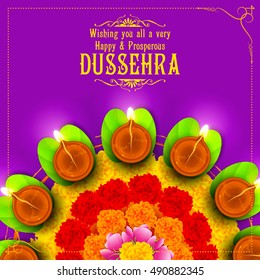ilustração de Sona patta para desejar Happy Dussehra