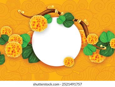 illustration of Sona patta,gold leaf for wishing Happy Dussehra