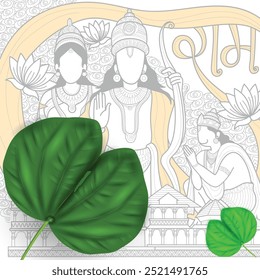 illustration of Sona patta,gold leaf for wishing Happy Dussehra