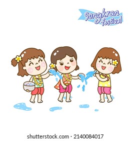 Illustration for Songkran Festival Thailand.