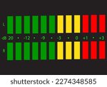 Illustration of a sound volume level indicator on a dark background