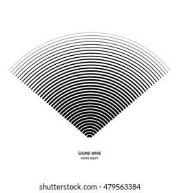 Illustration for sound wave. Black and white color wave.