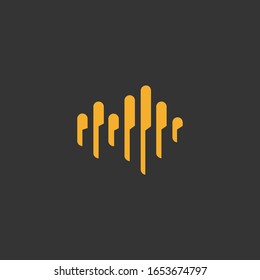 ilustración del logotipo de la plantilla de icono vectorial del icono de onda de sonido