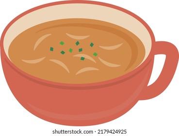 Illustration of soup
Consomme soup onion soup