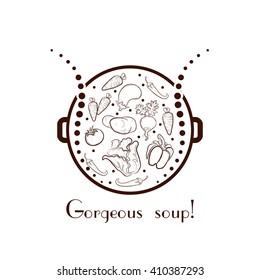 Illustration of soup. Icon soup. The soup icon vector.