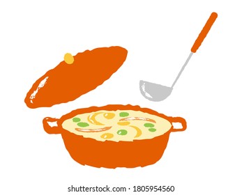 Illustration von Suppe mit Gemüse