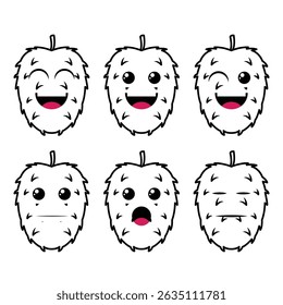The Illustration of Soursop Fruit Emoticon