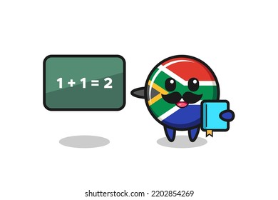 Illustration of south africa character as a teacher , cute design