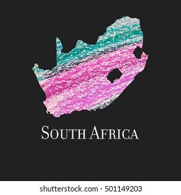 Illustration of South Africa colored map. Vector illustration of South Africa map.
Silhouette of South Africa.