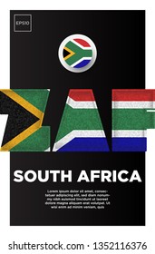 Illustration South Africa Flag Made Three Stock Vector (Royalty Free ...