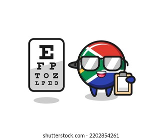 Illustration of south africa mascot as an ophthalmology , cute design