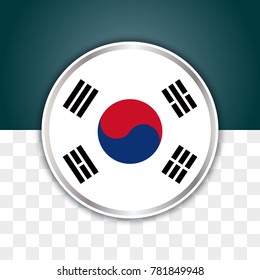 illustration of south korea flag with isolated transparent background