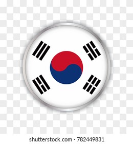 illustration of south korea flag with isolated transparent background