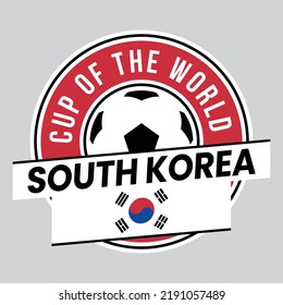 Illustration of South Korea Team Badge for Football Tournament